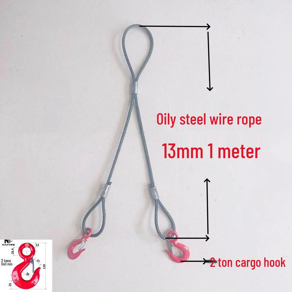 Двухветвевой строп из плетеного стального каната с крюками для такелажа при обслуживании кранов