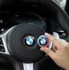 XZDXD1 For BMW Kith&BMW  Anniversary Logo Front Cover Badge 81mm + Rear Badge 72mm + Hubcap 56mm + Steering Wheel Sticker 46mm  Car Acc