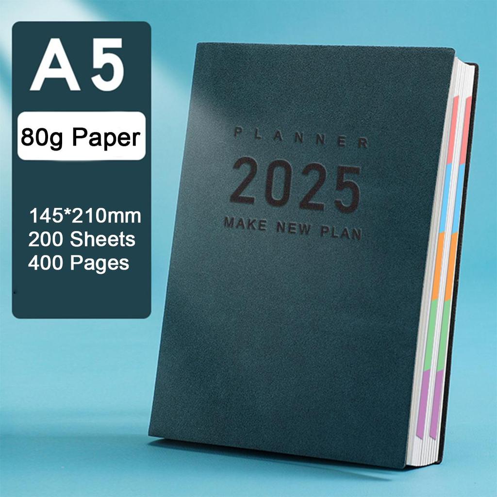 Ежедневник для школьников из толстой кожи формата А5, годовой график на 2025 год, деловой блокнот, ежедневник на 365 дней, заметки, блокнот, 200 листов