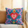 Maximalist Mexican Folk Art Cushion Cover Silky Short Plush Invisible Zipper Dustproof Sofa Pillow Case For Home Decor