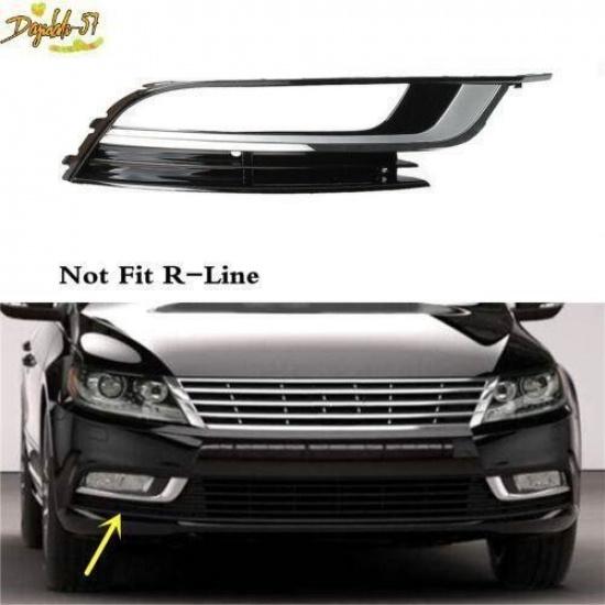 Right Side Black & Chrome Fog Light Grille Cover Panel For VW CC 2013-2016 2017