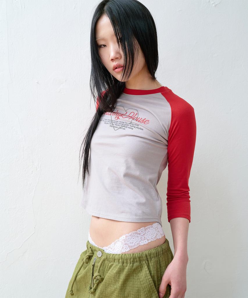 THEVINYLHOUSE Love Raglan Ls Tee (W) Gray