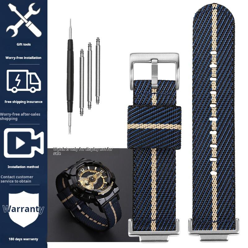 16-мм нейлоновый ремешок для Casio DW5600 GWM5610 GA110 GA2100 GA-700 Мужские наручные часы для активного отдыха Модифицированный металлический адаптер Аксессуары