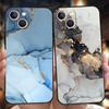 Чехол для телефона iPhone 15 14 13 12 11 Pro Max XS Max XR X 7 8 Plus 13, чехол с черным корпусом, розовое золото, мрамор, модная живопись