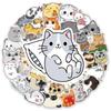 50PCS Cute Cartoon Cat Motorbike Helmet Stickers Creative Waterproof Rear Trunk Sticker Motorcycle Body Scratch Cover Decals