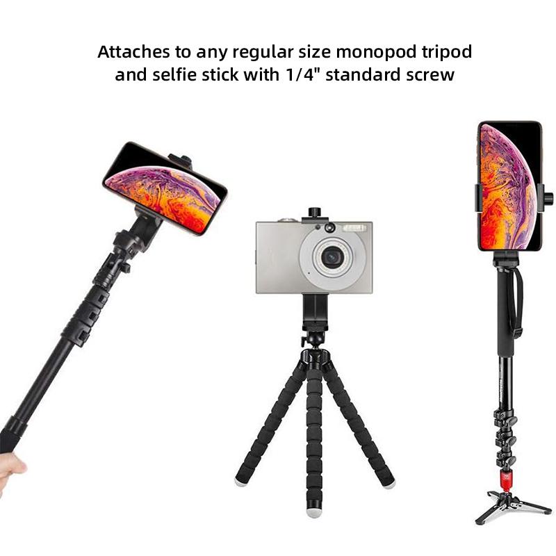 Штатив-держатель для телефона, стандартный адаптер, поворотный кронштейн для цифровой камеры, монопод, регулируемый для iPhone, видеокамер, мобильных телефонов