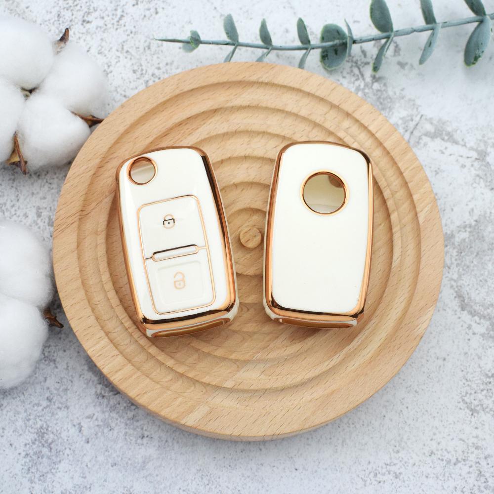 2 кнопки TPU чехол для автомобильного ключа чехол для брелока для VW Volkswagen MK4 Bora Golf 4 5 6 Jetta Passat Polo Bora Touran Skoda Seat