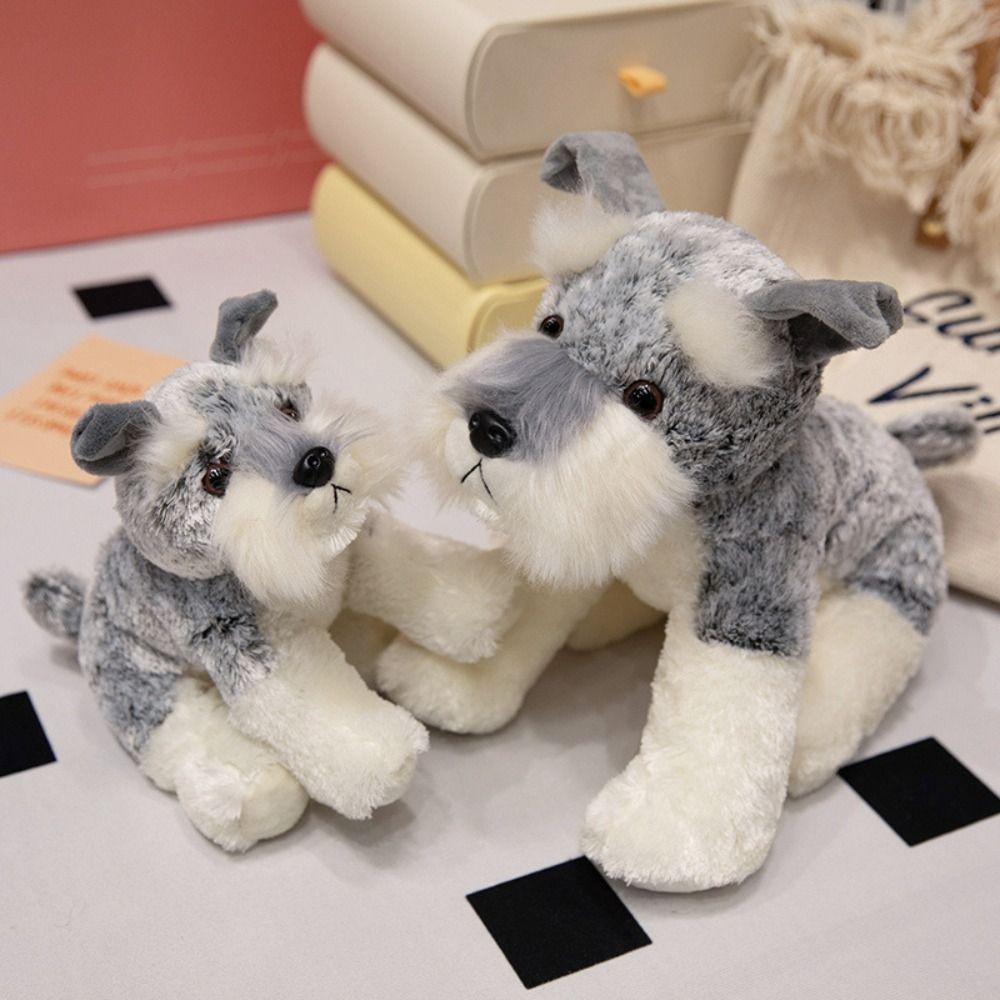 Stuffed Animal Schnauzer Dog Plush 22/30/40CM Stuffed Puppy Doll Dog Plush Toys Birthday Gift