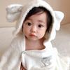 Kontex Baby Gift Made in Japan Imabari Towel Select Fluffy Boys Girls Baby Bath Poncho Bath Towel Hooded Name Embroidery Name Mama's (Серый слон)