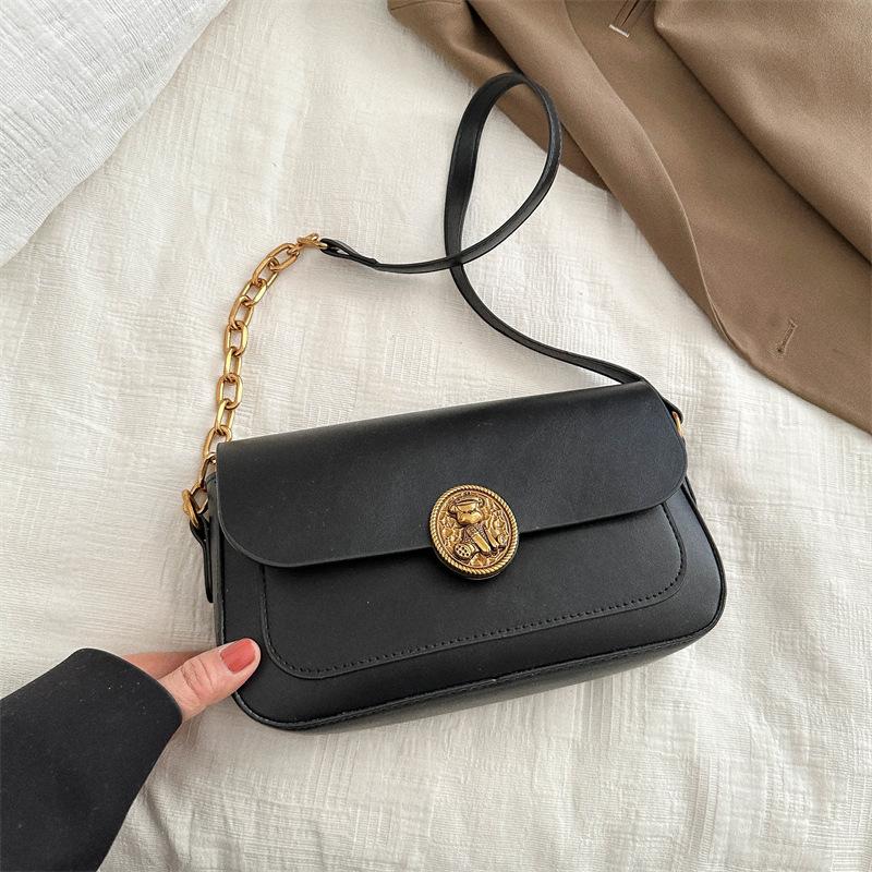 Маленькая квадратная сумка, новый модный тренд зимы, повседневная и модная однотонная сумка через плечо, корейская однотонная женская сумка через плечо, модная