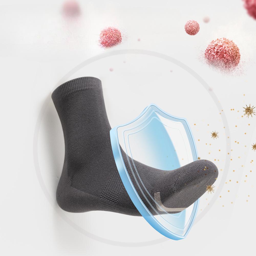 5 пар мужских летних антибактериальных носков без косточек длиной до середины икры в деловом стиле