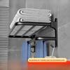Towel Rack Space Aluminum Toilet Bathroom Towel Rack Wall-mounted Rack Punch-free Household Light Luxury Towel Rack