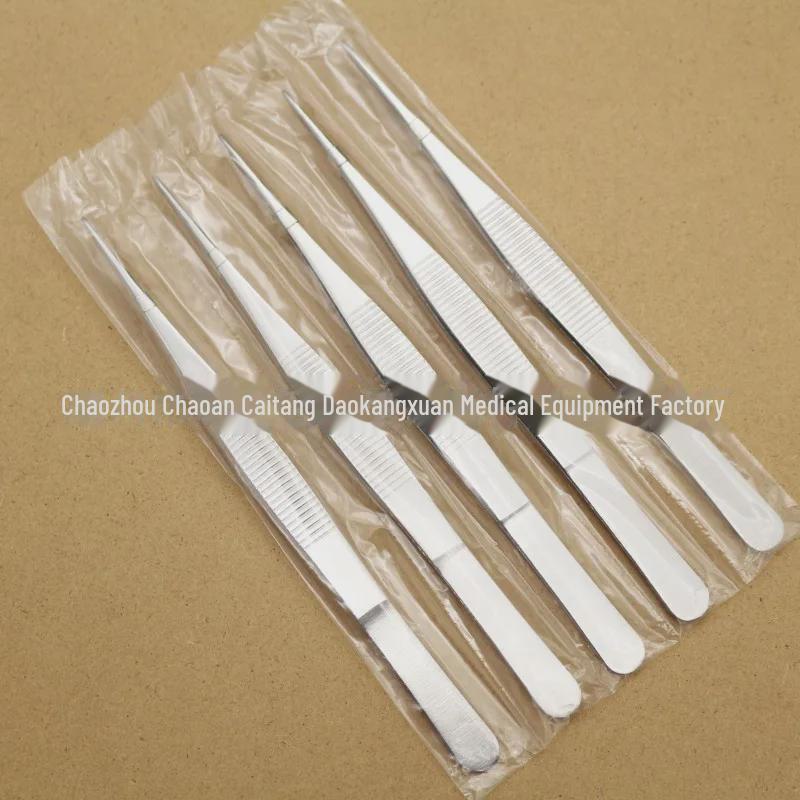 Нескользящие круглые пинцеты из нержавеющей стали 304: Длинная, толстая, жесткая конструкция локтя