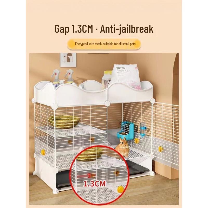 Большая клетка для кроликов и морских свинок, для использования в помещении, с туалетом, защитой от брызг и безопасная для карликовых кроликов