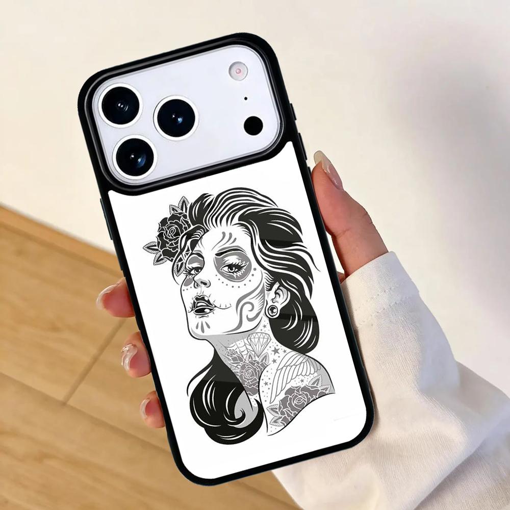Cute Day Of The Dead Skull Owl Mobile Phone Case for IPhone 17 AIR 16pro Max 15 14 13 12 11 Bumper Cover