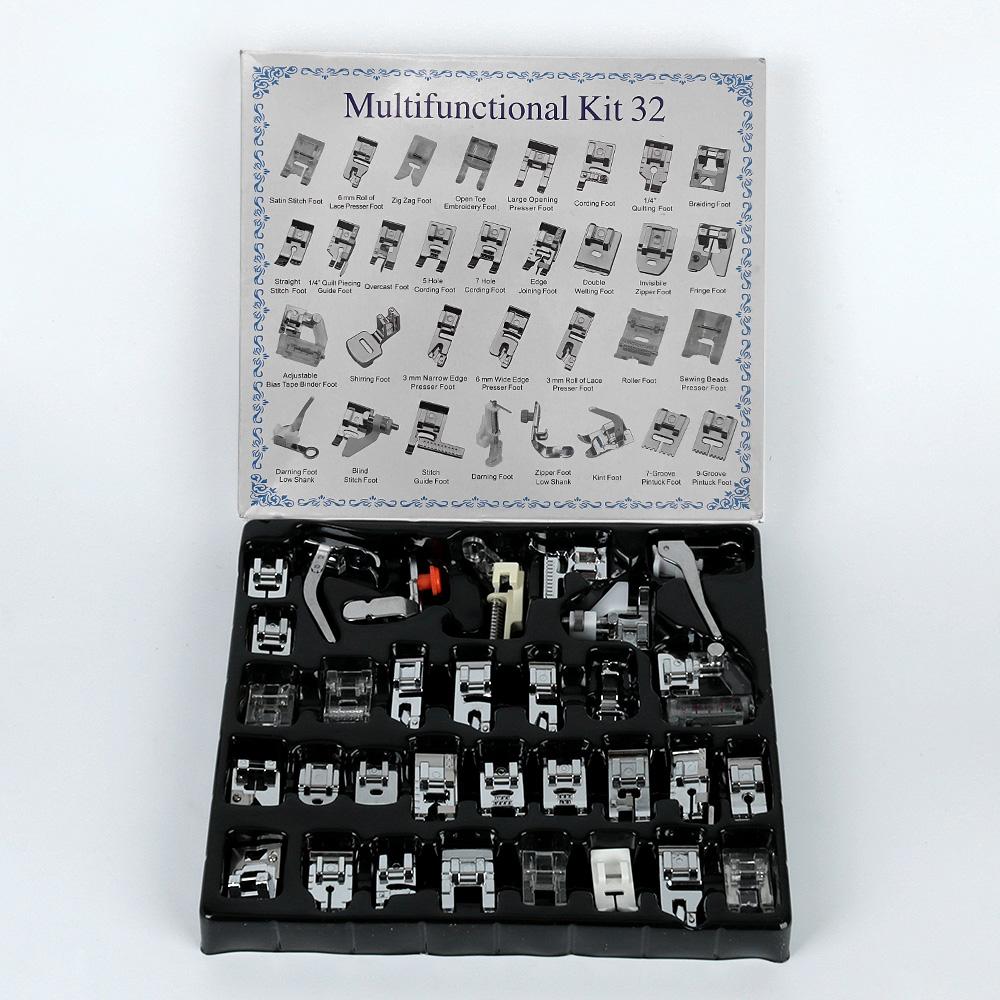 Для Brother Singer Janome вязание потайным стежком, штопка, аксессуары для швейных машин, набор прижимных лапок, 32/42 шт.