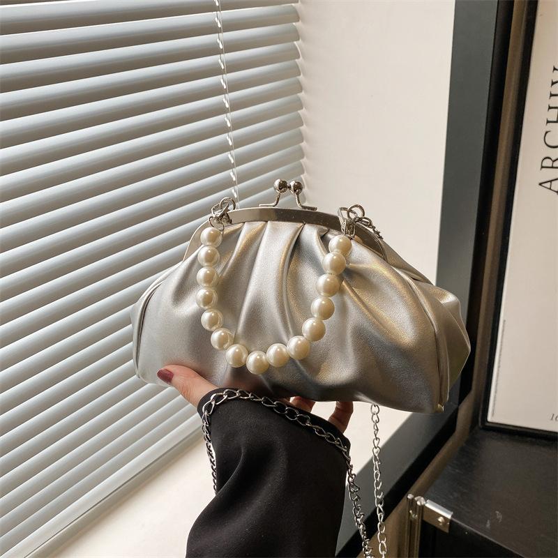 Красивый повседневный модный тренд красивая жемчужная роскошь высокого класса текстура темперамент портативная наплечная сумка-мессенджер женская сумка