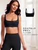CRZ YOGA Sports Yoga Square Neck Asian L Bra, Bra, Camisole, Wireless, Cupped, Quick-Drying, Stretch, Fit, Butterluxe, Black,