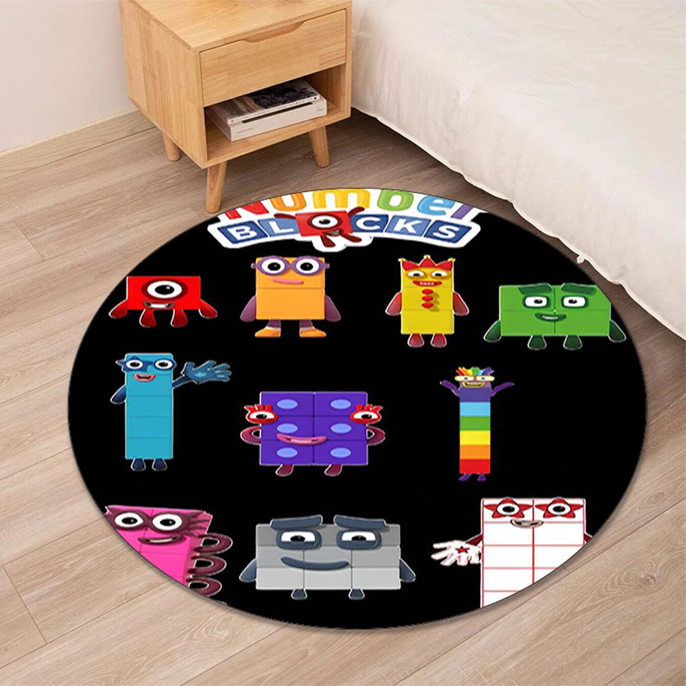 Коврик круглый с принтом Numberblocks, ковер, коврик под стул, ковер для зоны, коврики для прихожей, для офисного кресла, гостиной, спальни, кухни.