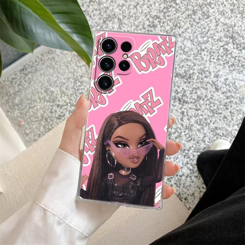 Куклы Bratz Улыбающиеся Прозрачный Чехол Для Samsung Galaxy S26 S25 Ultra S24 S22 S26 Plus S20 S23 S21 S25 FE 5G Мягкая Прозрачная Крышка