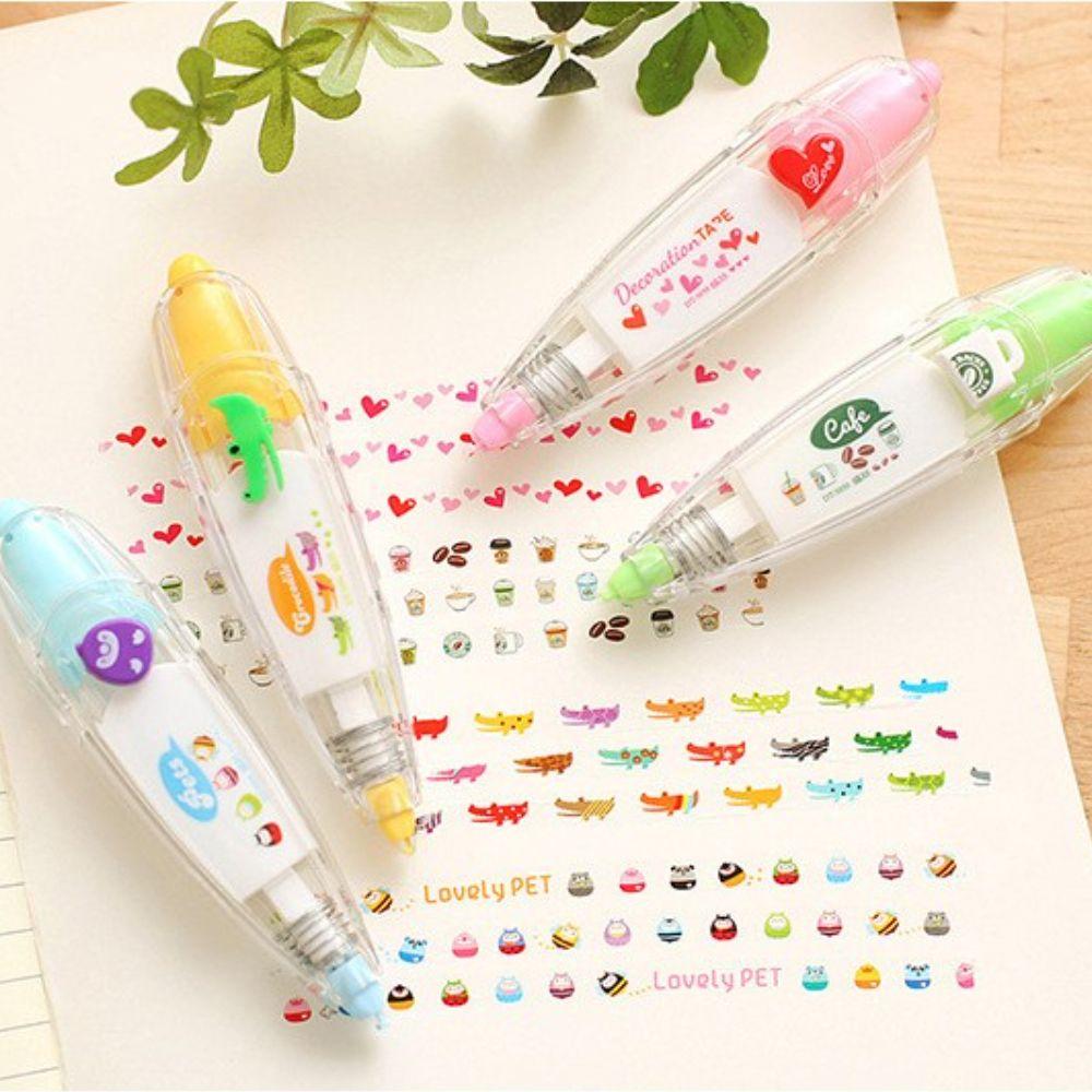 Ручной аккаунт DIY Дневник Школьные принадлежности Нажимной тип Студенские канцелярские товары Корректирующая лента Декоративная лента