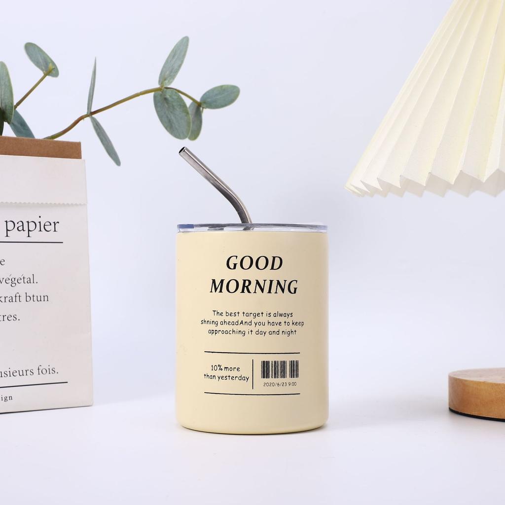 Красная, красивая, креативная чашка для американского кофе со льдом, изысканная двухслойная портативная соломенная чашка двойного назначения для сохранения холода и тепла