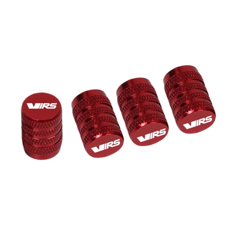 QHCE9 4pcs Car Wheel Tire Valve Caps Tyre Stem Covers Airdust Waterproof For Skoda VIRS Octavia Kamiq Kodiaq Karoq RS Superb Fabia