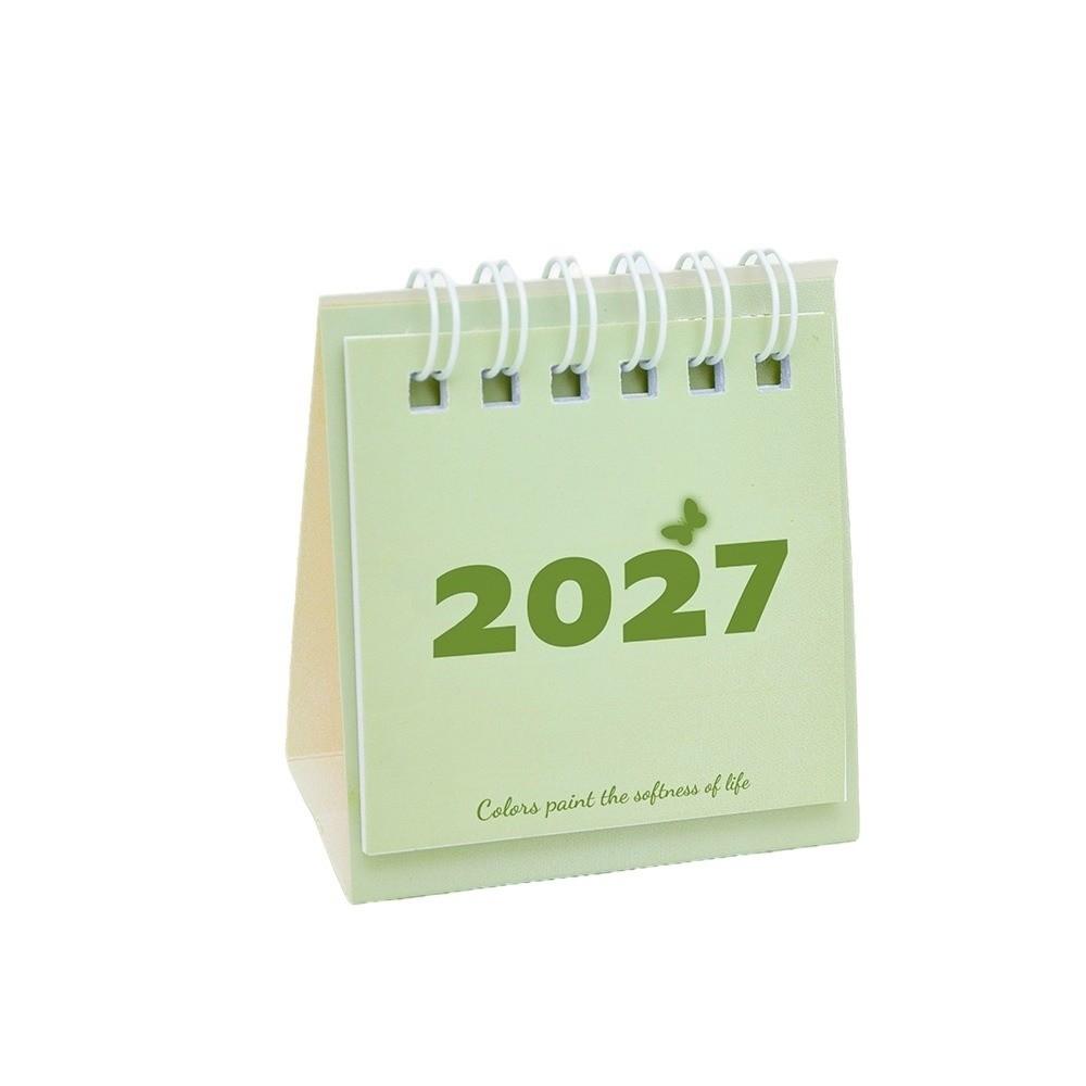 Freestanding Base Mini Desktop Calendar Twin-Wire Binding Table Calendar Home Office
