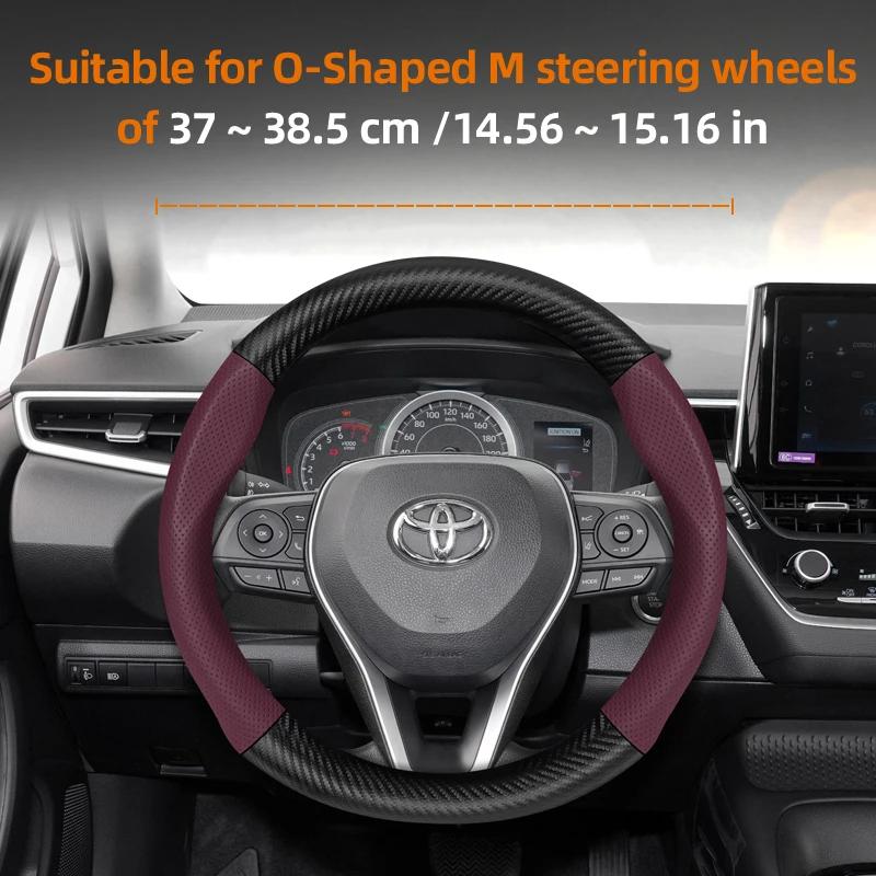 Nlzh6 Для Toyota Чехол на руль из перфорированной кожи с текстурой под карбон Chr Yaris Auris Corolla Rav4 Land Cruiser Prado Hilux