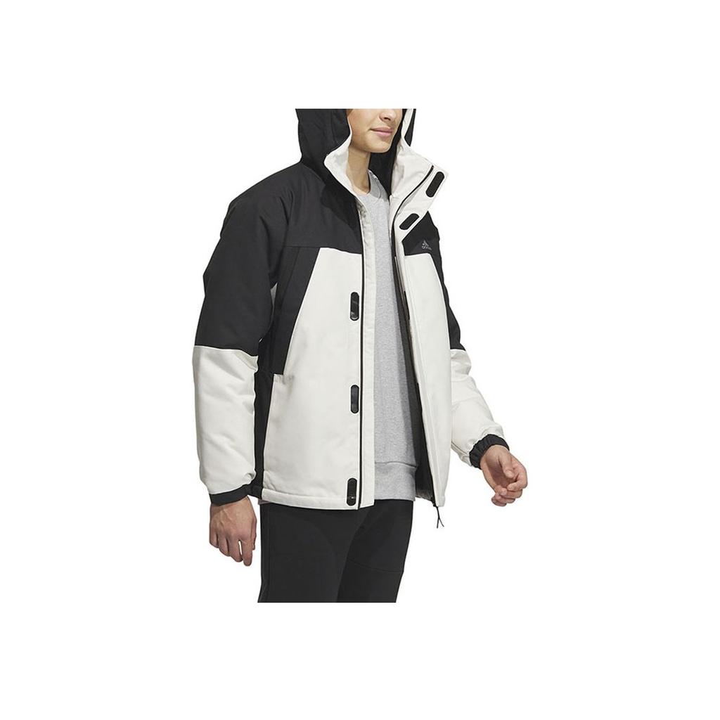 Adidas Повседневная спортивная парка 530 Puffy Hooded Parka Down Jacket Мужская верхняя одежда Черный Белый IL8920