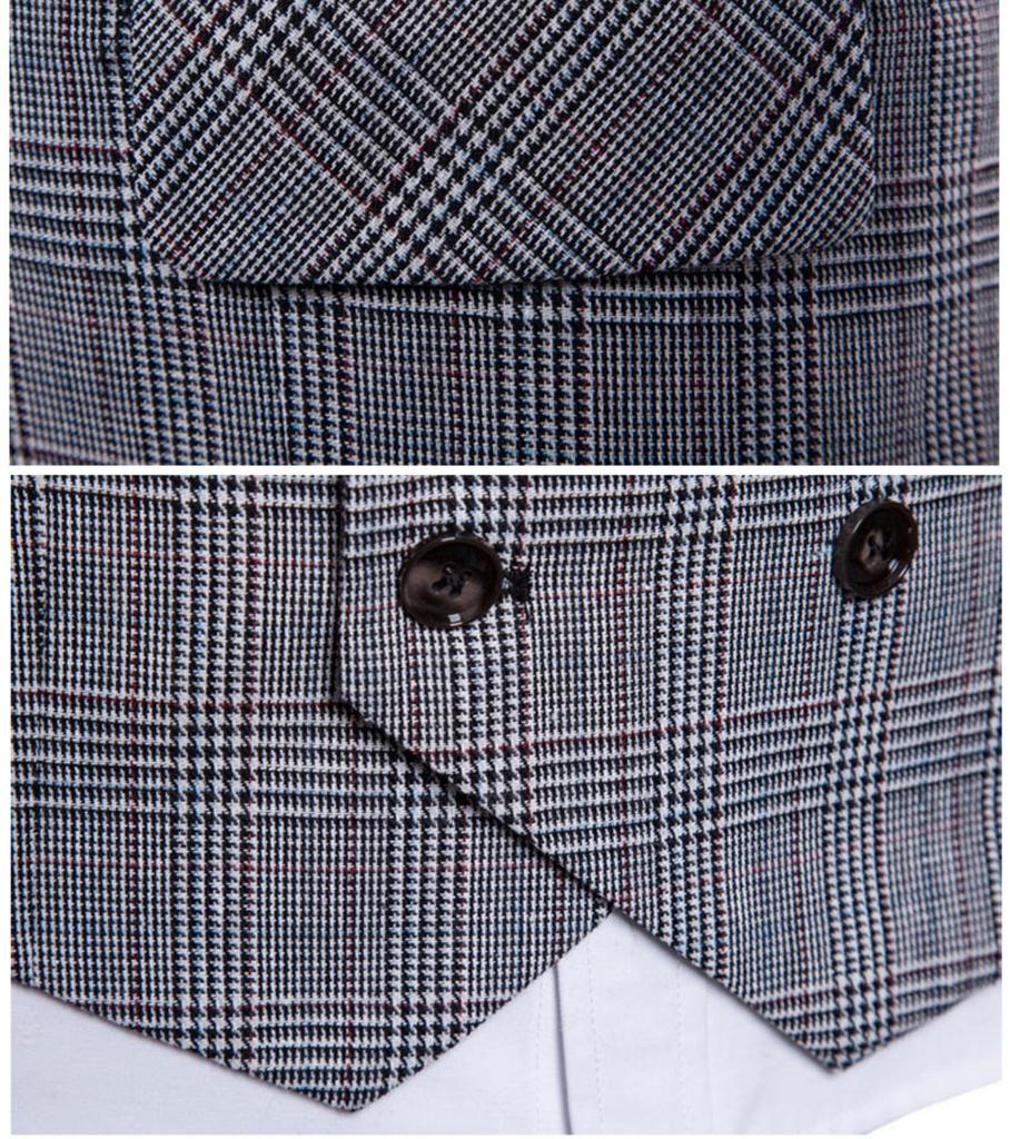 Мужской двубортный жилет в клетку в стиле ретро, большой размер - деловой повседневный жилет на весну и осень
