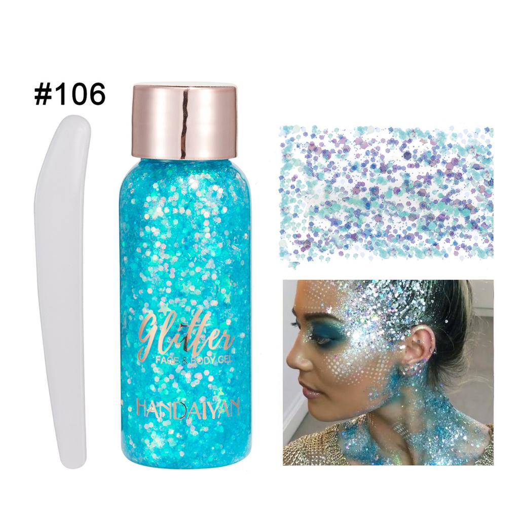 HANDAIYAN Nine -color Big Sequins Gel Eyes Shadow Mermaid Face Sequins Body Milk Performance Stage Nightclub Makeup