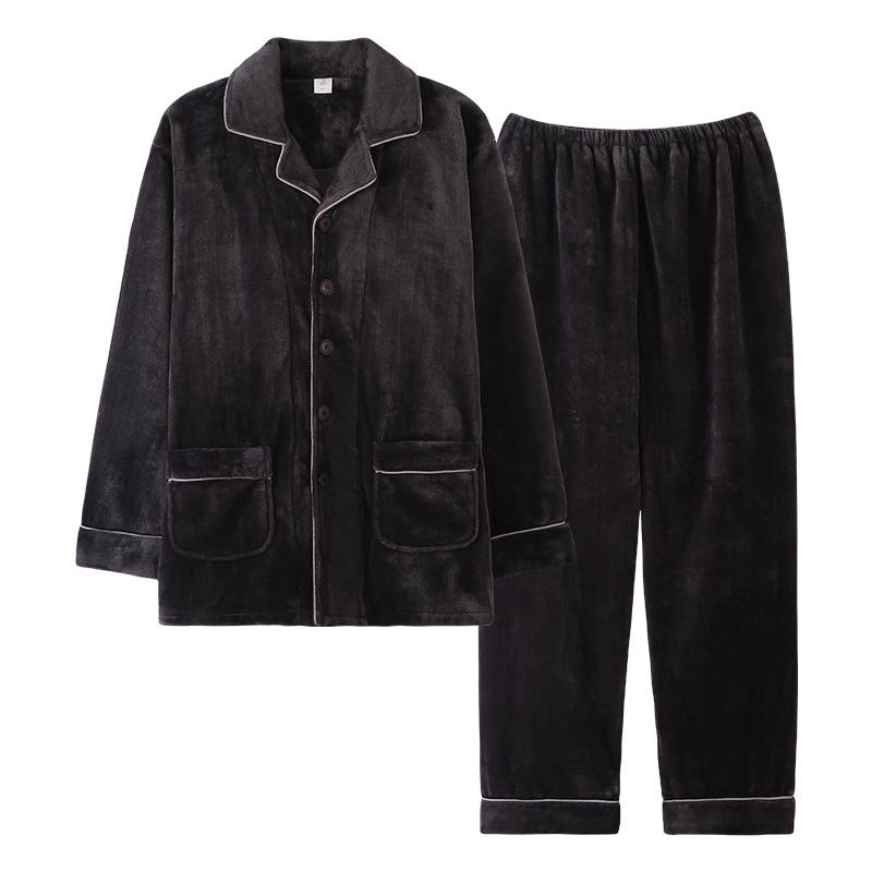 Пижама мужская осенне-зимняя коралловый флис зимний флис утолщенная фланель мужской зимний теплый домашний комплект