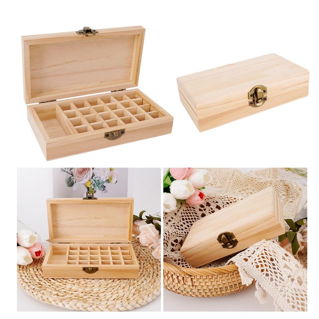 Compact Wood Essential Oils Organizers Multi Purpose Wood Storage Box Organizers For Essential Oils And Accessories