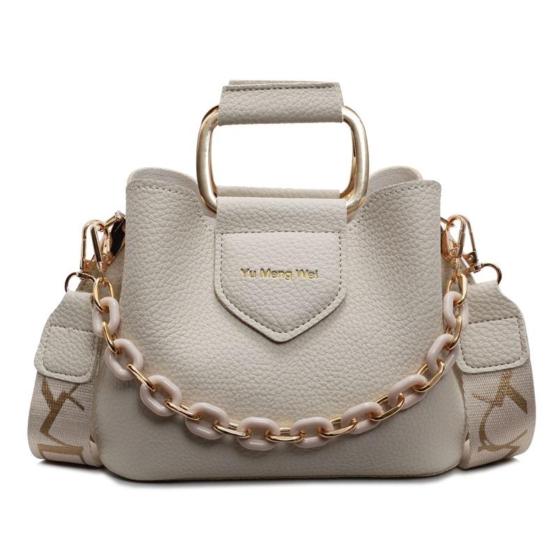 Foreign Order High-end Portable Bucket Bag Women's 2025 New Wide Shoulder Strap Versatile Shoulder Bag Fashion Messenger Bag