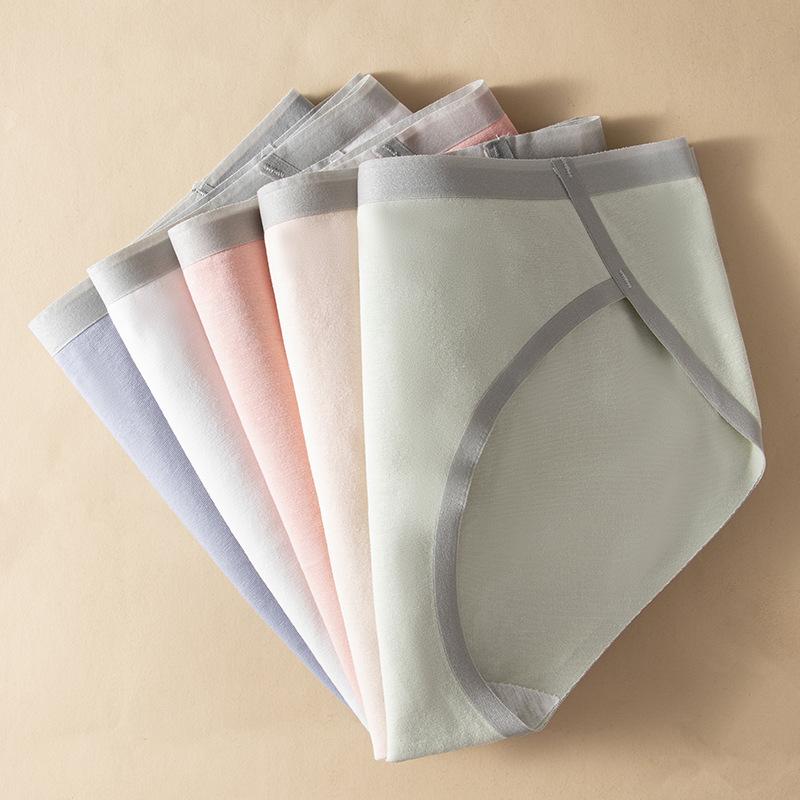WTEMPO 5 шт. женские эластичные талии большого размера повседневные мягкие трусы четыре сезона однотонные бесшовные хлопковые трусики