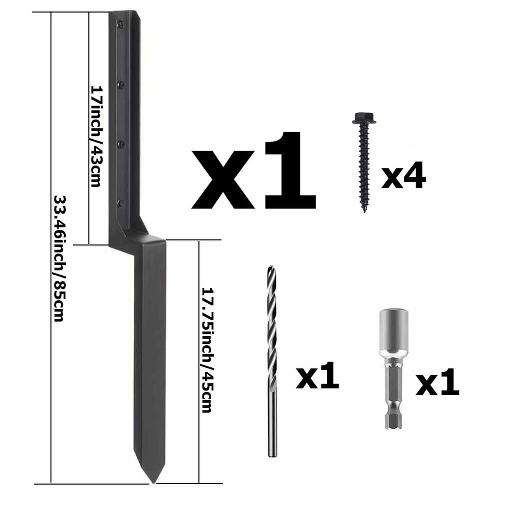 Комплект анкеров для столбов забора – Поддержка для деревянных столбов, Спинка и Инструменты для усиления для садового и уличного ограждения