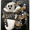 Halloween Ghosts Wreath Cartoon Smile Ghosts Autumn Wreathes Home Party Hanging Pendant Decoration Supplies