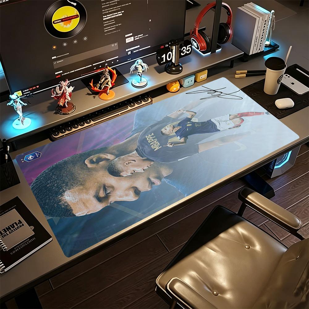 Star Player Kylian Mbappé Large Mouse Pad Keyboard Pad Office Mouse Mats Non-Slip Rubber Bottom Office and Gaming Desk Decoration