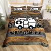 Пододеяльник Happy Camping, комплект постельного белья в деревенском стиле для кемпинга и автофургона, королевский комплект постельного белья «Звездная ночь», чехол для пододеяльника с тематикой приключений