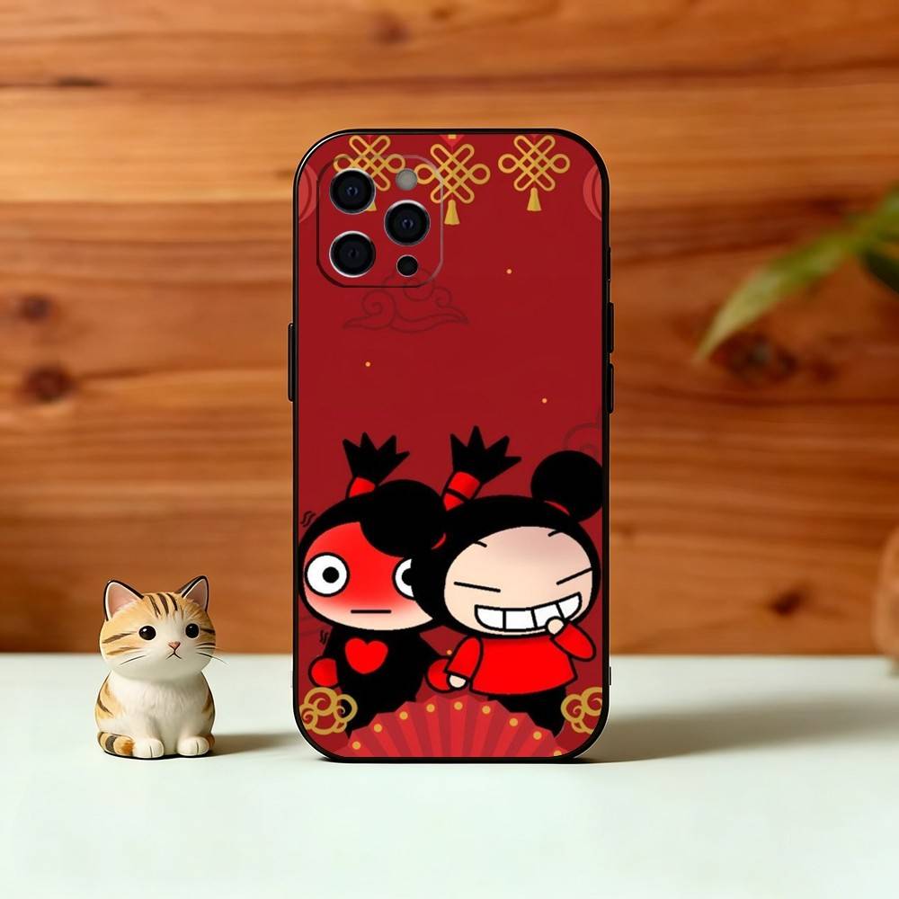 Chinese Doll P-Pucca Phone Case For iPhone 17, 16,15,14,13,12,11 Plus,Pro Max, Others Soft Black Cover