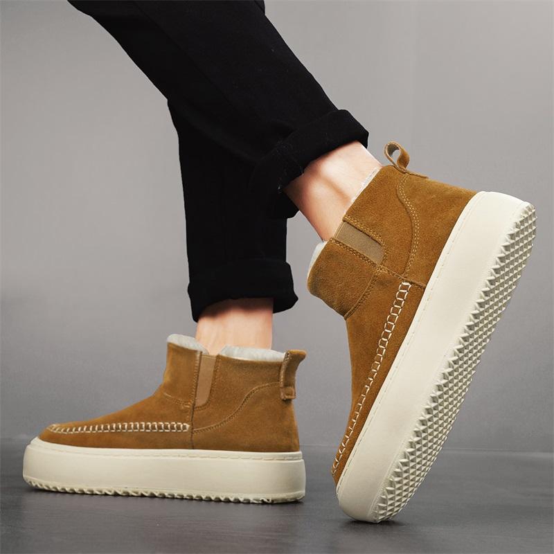 Зимние новые теплые повседневные мужские хлопковые туфли на толстой подошве, легкие и удобные высокие спортивные хлопковые туфли 39-44