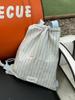 Striped Canvas Drawstring Backpack - 2025 Casual Commuter with Large Capacity & Single Shoulder Strap