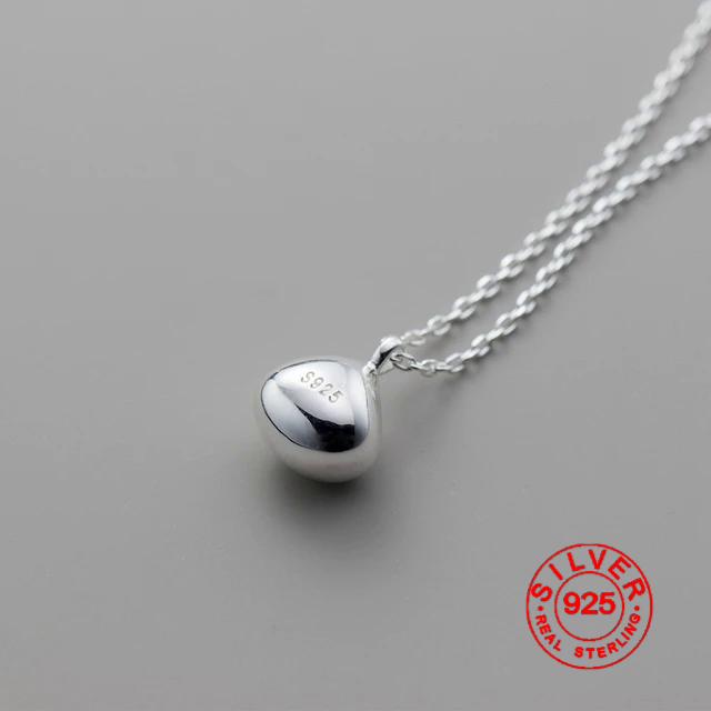 Xiaomi Silver color Pean Shape Chain Choker Necklace For Women Wide Fine Jewelry Wedding Party Birthday Gift