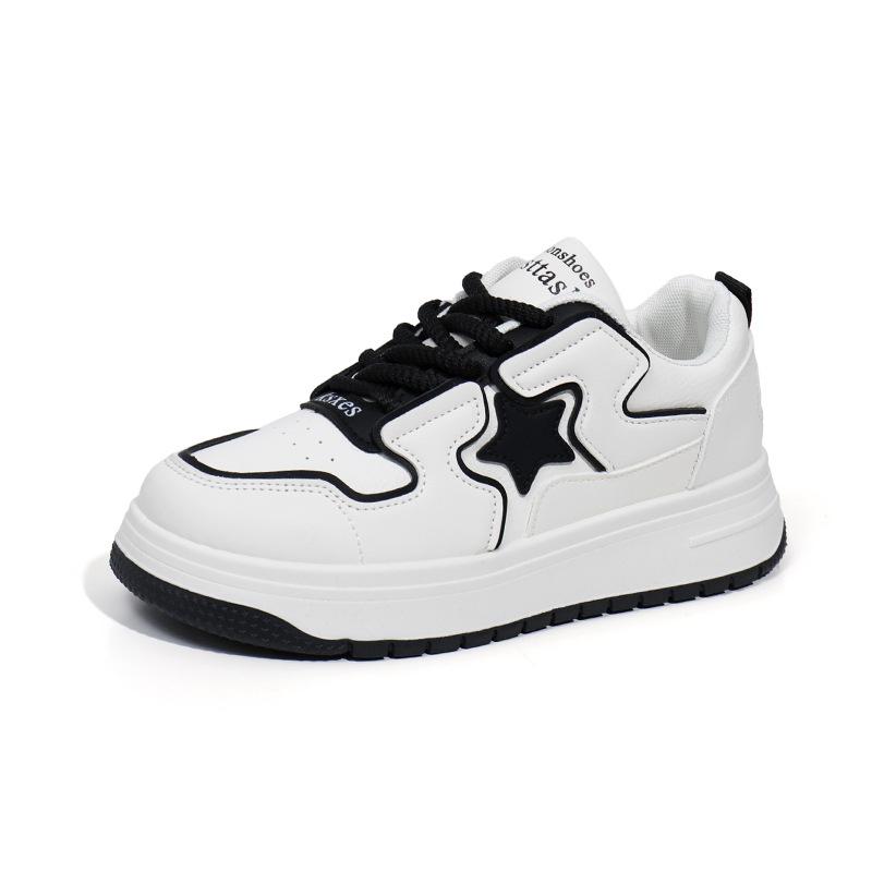 Женские белые легкие кроссовки на массивной платформе, нескользящие дышащие прогулочные туфли на шнуровке, спортивная обувь, повседневные кроссовки из искусственной кожи для женщин