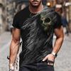 Summer Men's Fashion Casual O Neck Vintage T Shirt Clothing 3d Horror Skull Print T Shirt Harajuku Oversized Short Sleeve Top