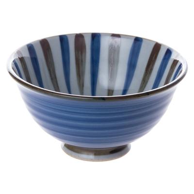 Ranchan Arita Ware Lightweight Rice Bowl, Gosu-maki Uchi-Tokusa, Large, Blue