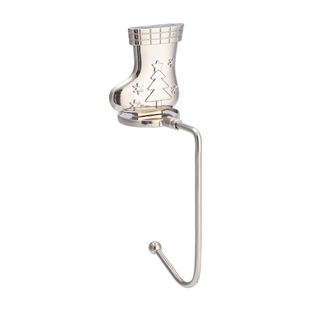 Нержавеющий рождественский каминный крючок для носка, декоративный рождественский дверной венок, подвесной крючок