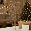 Unique Holiday Present for Friends DIY Christmas Wind Chime Kit, Faux Crystal Bead Hanging Ornament Craft Set Decoration Home with Metal Stand,