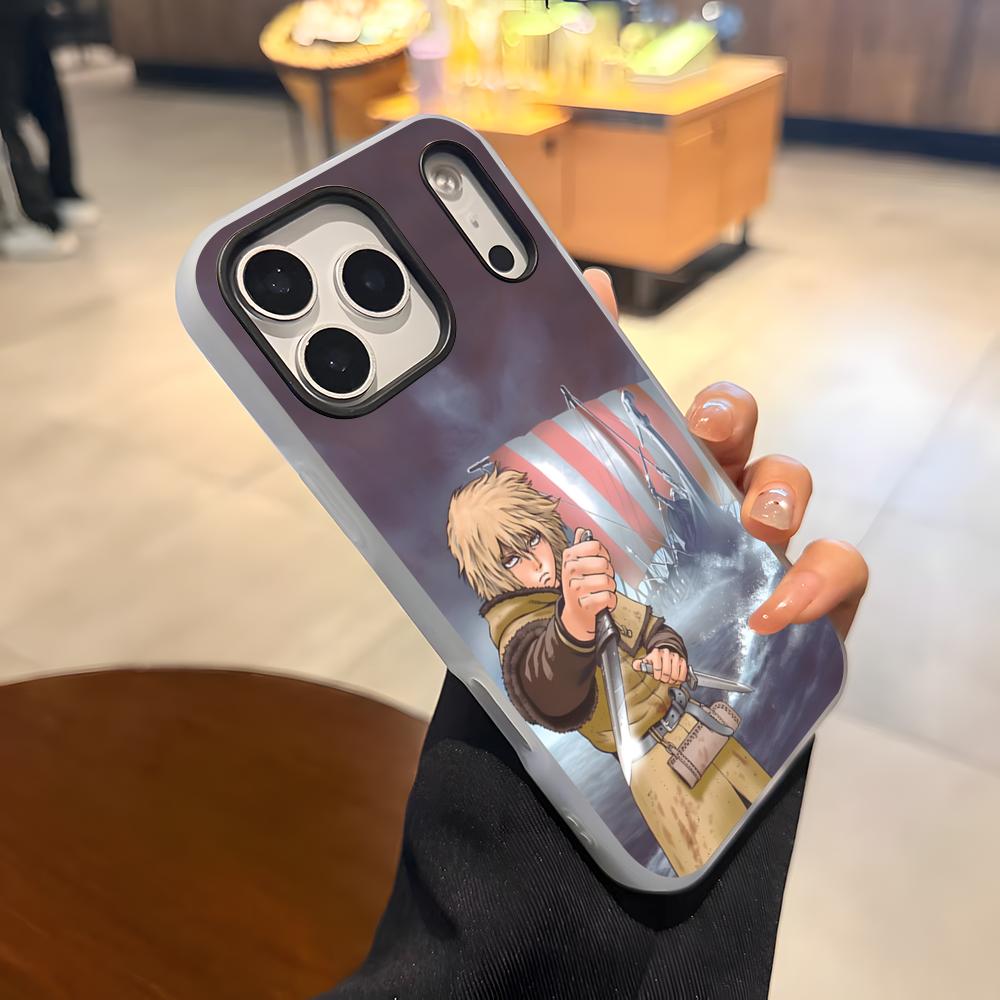 V-Vinland SagaS Горячий аниме чехол для телефона для IPhone 17 Air 16 E 15 14 Plus 13 12 11 Pro Max Желейный 2 в 1 Защитный чехол
